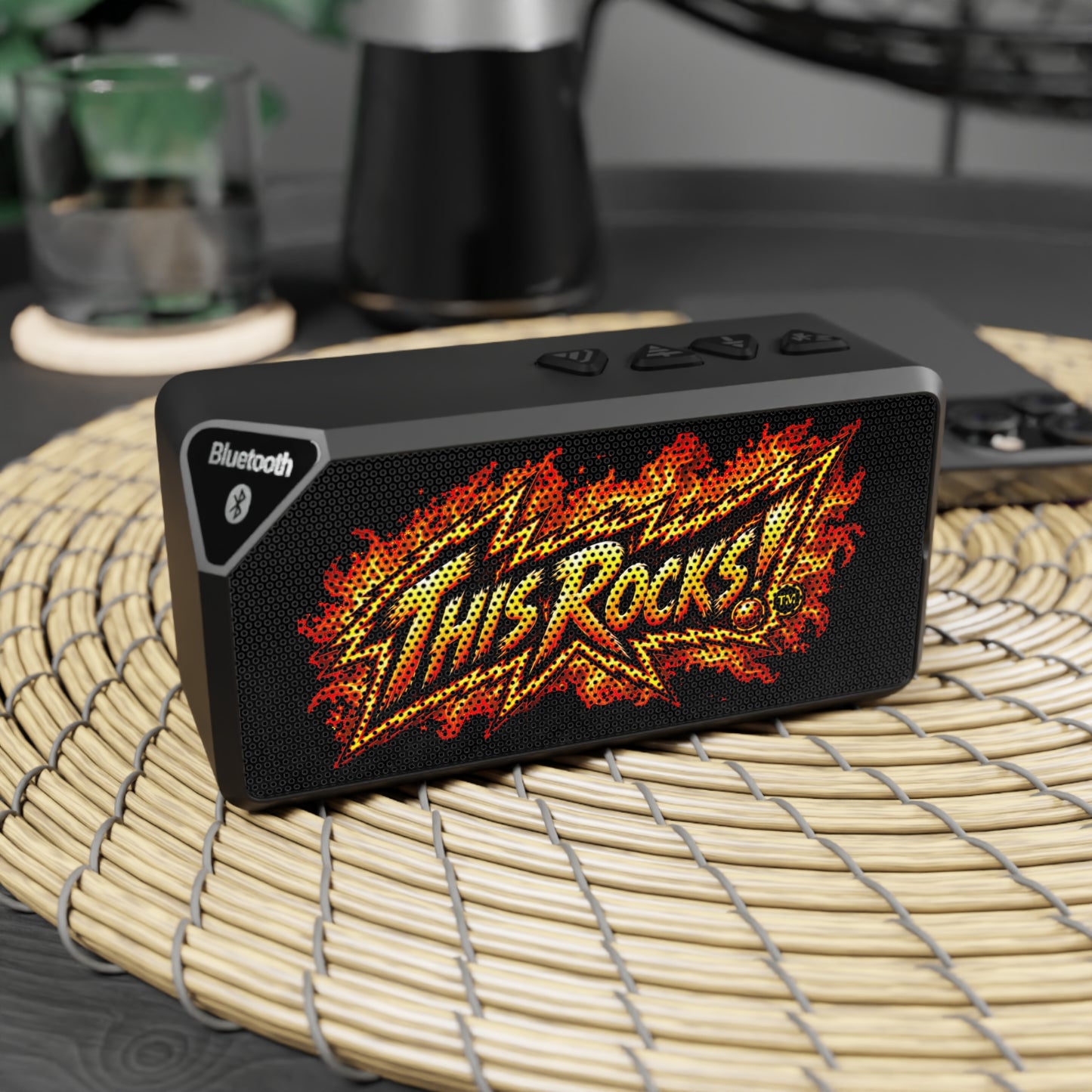 THIS ROCKS!™ "Flame lightning Logo"™ Portable Bluetooth Speaker