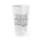 THIS ROCKS!™ "100% Metal"™ Frosted Pint Glass — 16oz Heavy Metal Beer Cup