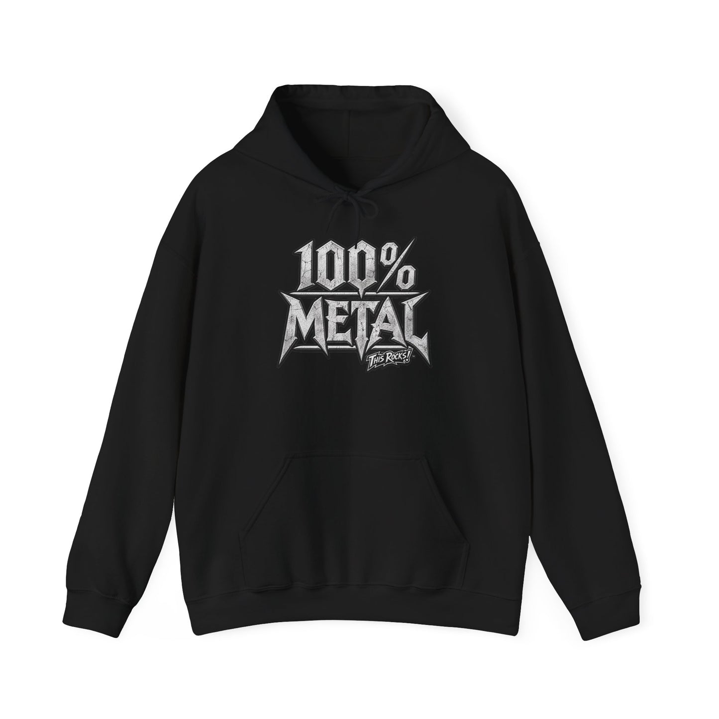 THIS ROCKS!™ "100% Metal"™ Hoodie — Heavy Metal Attitude Logo Pullover