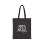 THIS ROCKS!™ "100% Metal"™ Tote Bag —  Vintage Rock Cotton Canvas Tote