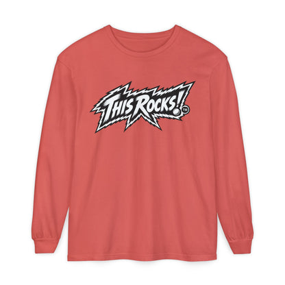 THIS ROCKS!™ "White Lightning Logo™" Long Sleeve Tee