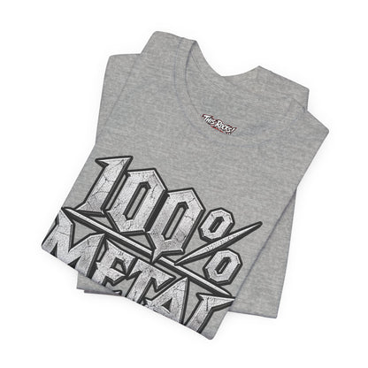 THIS ROCKS!™ "100% Metal"™ Graphic T-Shirt — Heavy Metal Attitude Tee