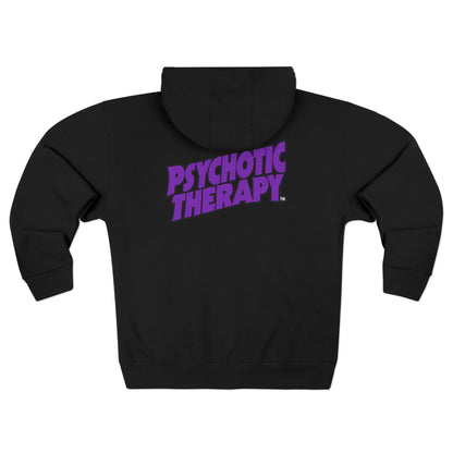 Official PSYCHOTIC THERAPY™ Zip Hoodie — Doom Purple Logo Zip-Up