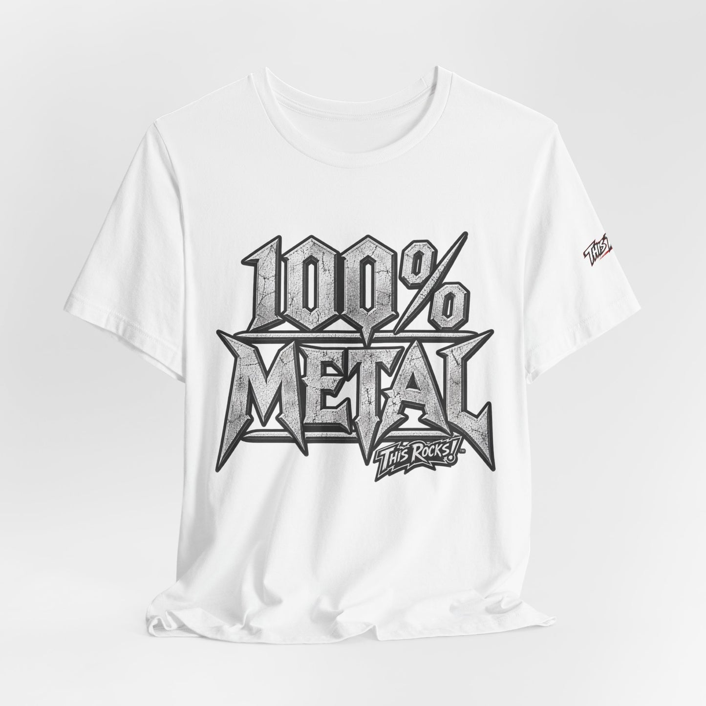 THIS ROCKS!™ "100% Metal"™ Graphic T-Shirt — Heavy Metal Attitude Tee