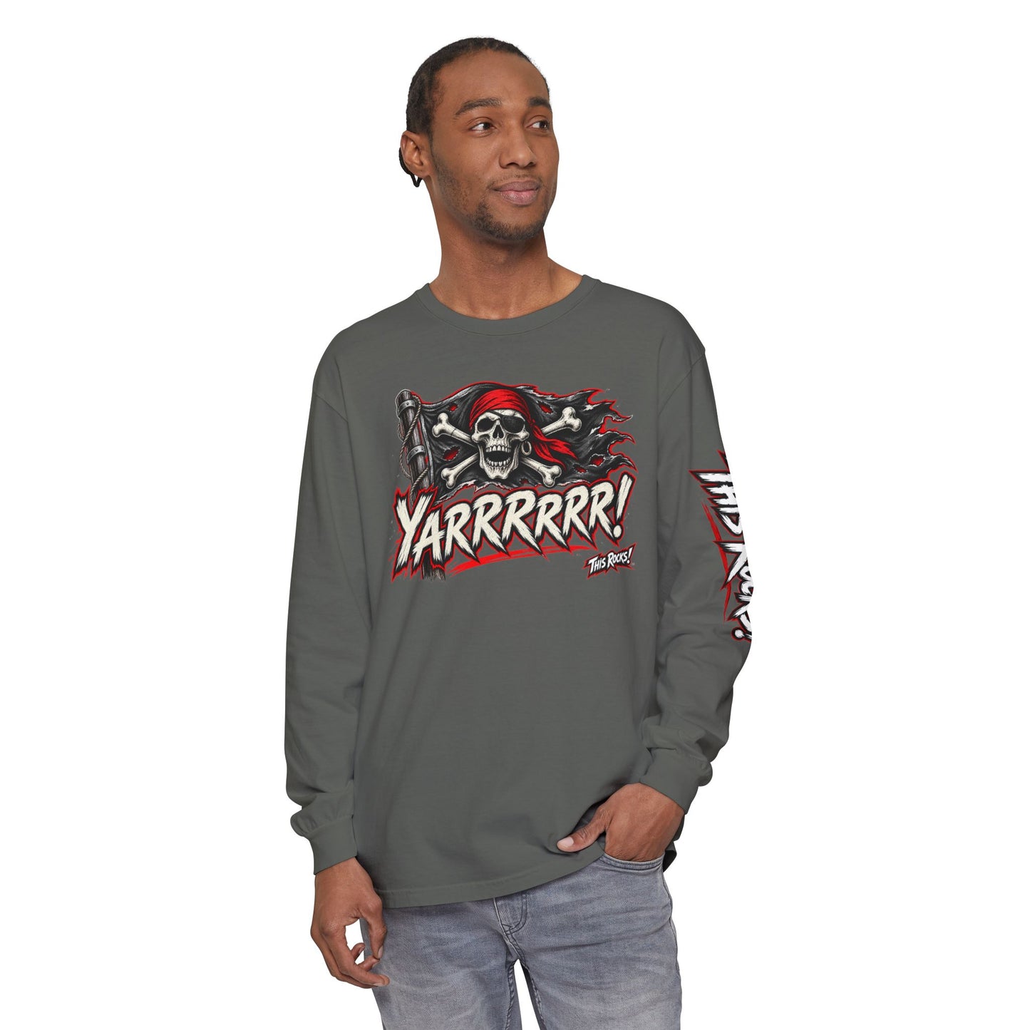 Pirate Skull "Yarrrrr!" Long Sleeve Tee
