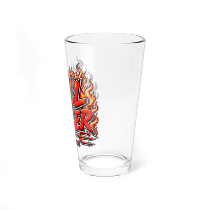 THIS ROCKS!™ "Hell Raiser"™ Pint Glass — 16oz Flaming Graphic Mixing Glass