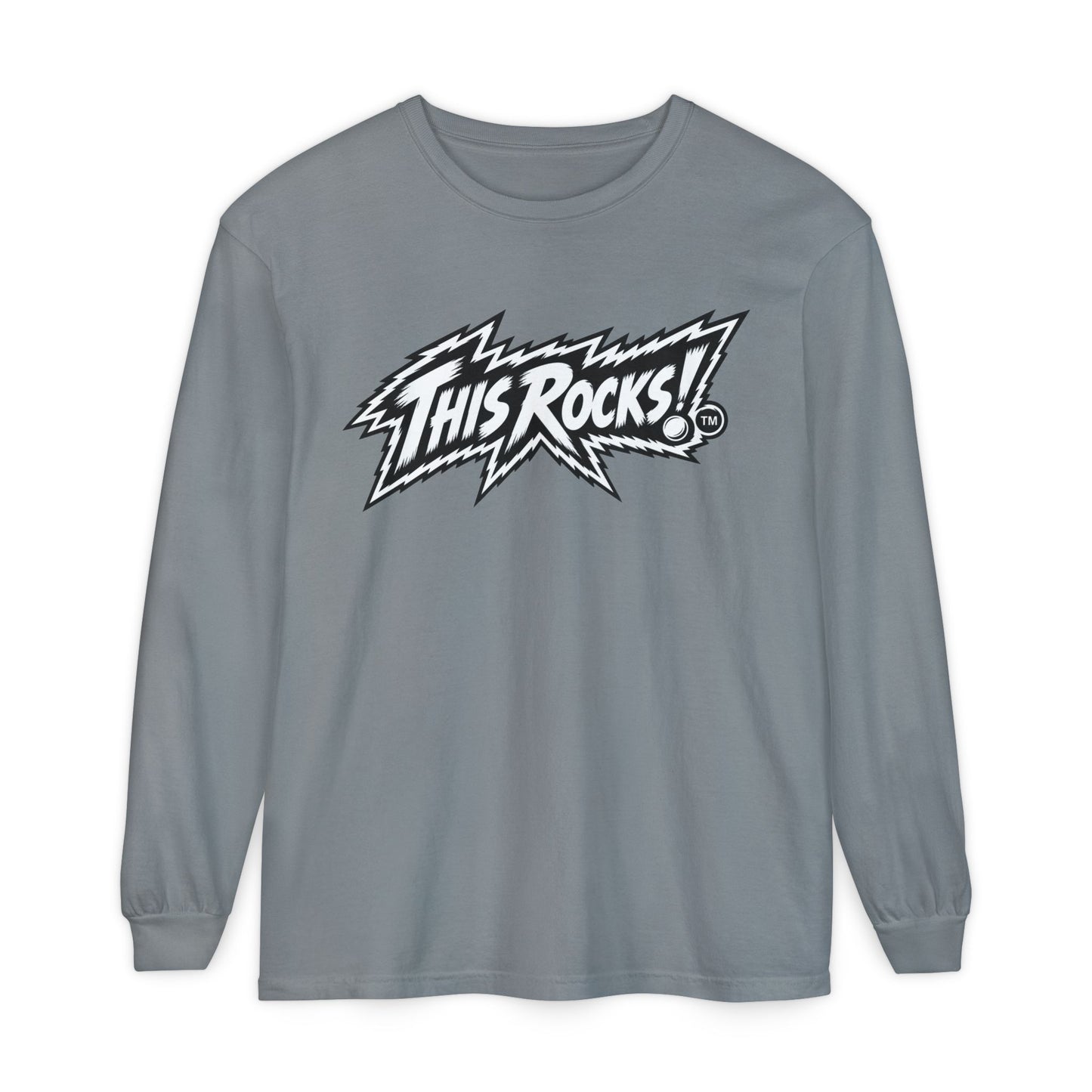 THIS ROCKS!™ "White Lightning Logo™" Long Sleeve Tee