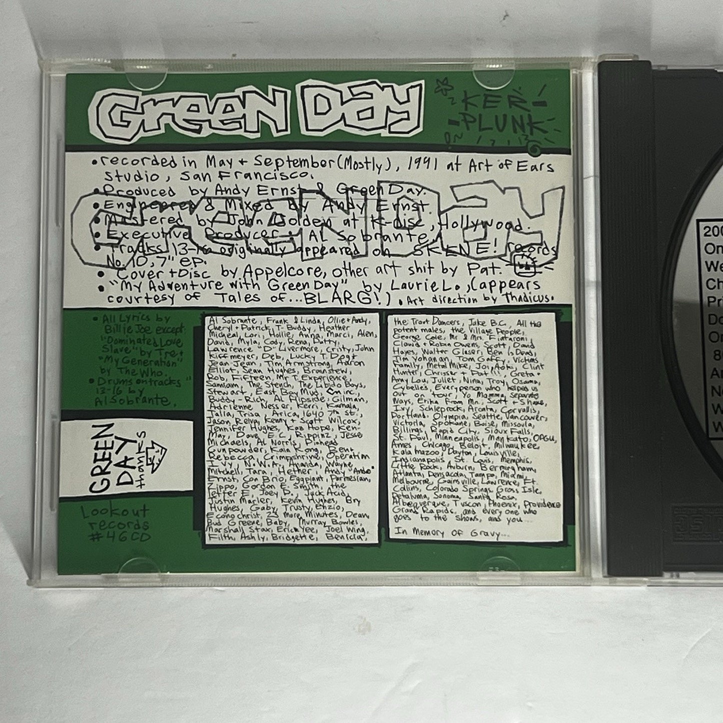 Kerplunk! by Green Day (CD, Jan-1992, Lookout)