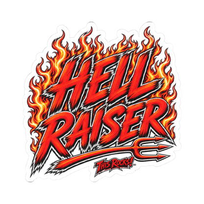 THIS ROCKS™ "Hell Raiser™" Flame Sticker — Kiss-Cut Rock & Motorcycle Decal
