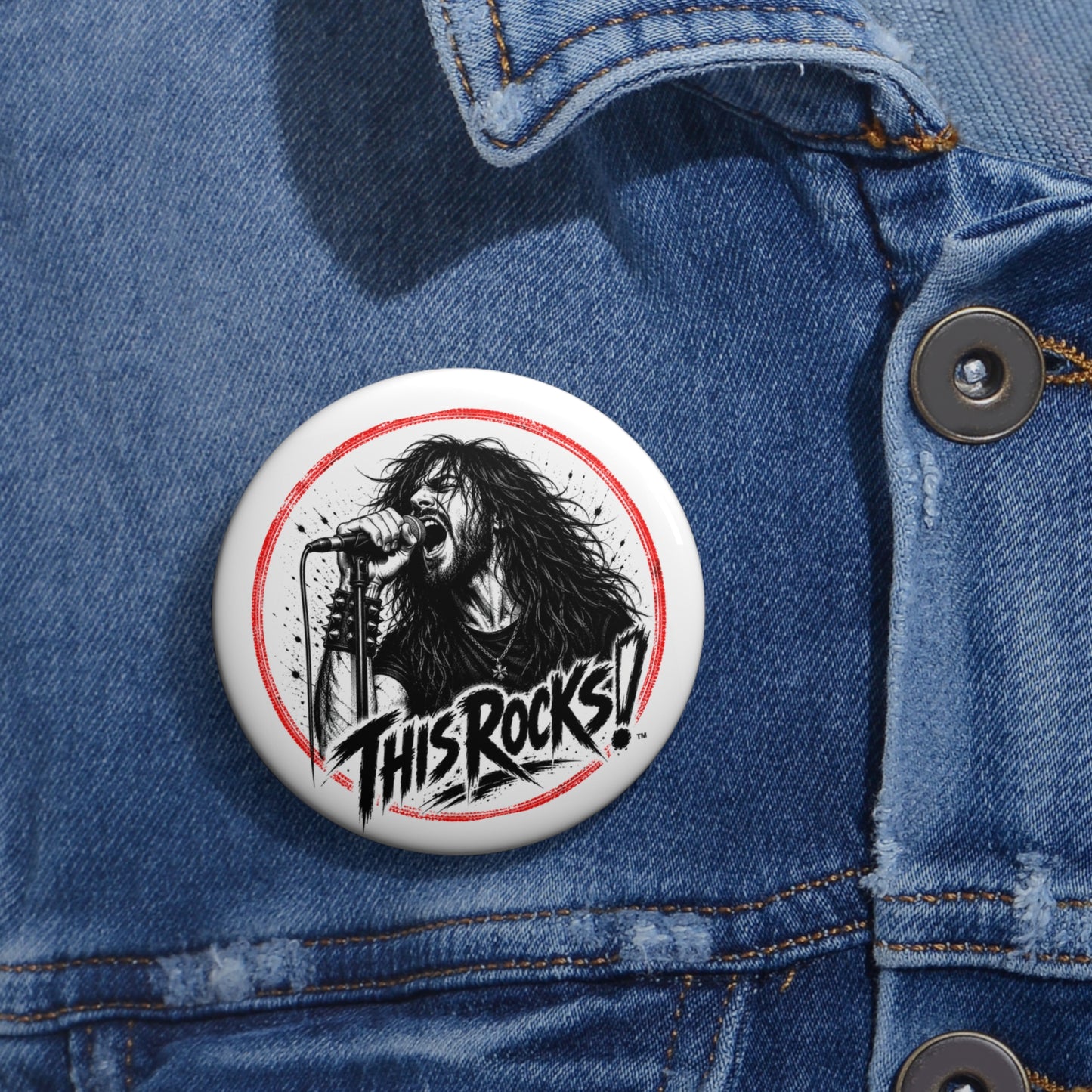 THIS ROCKS!™ "Rocking Out"™ Pin Button