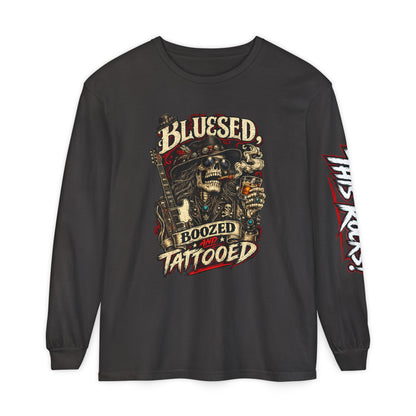 THIS ROCKS!™ "Bluesed, Boozed and Tattooed"™ Long Sleeve Tee