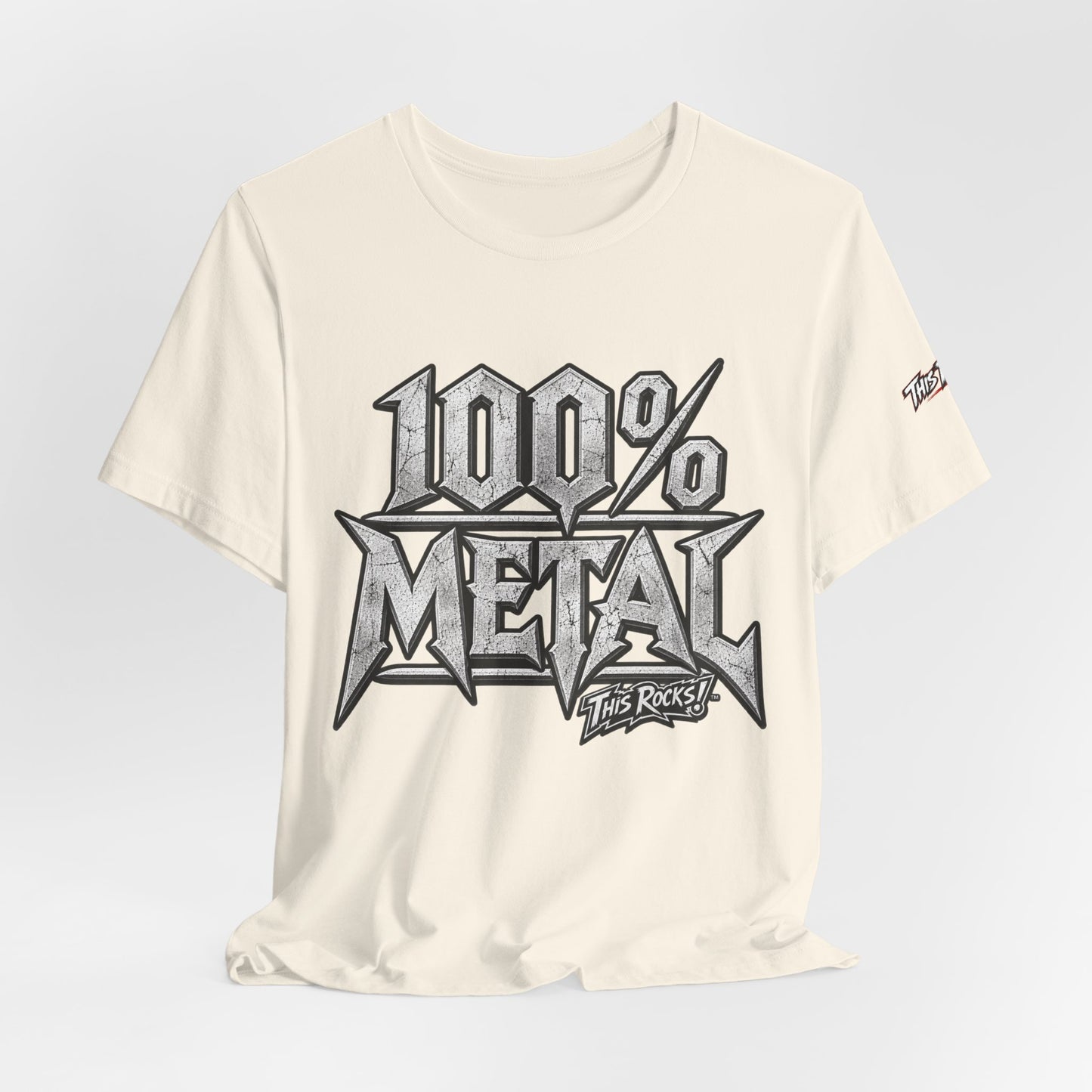 THIS ROCKS!™ "100% Metal"™ Graphic T-Shirt — Heavy Metal Attitude Tee