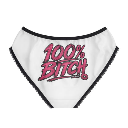 THIS ROCKS!™ "100% Bitch"™ Pink Script Women's Briefs