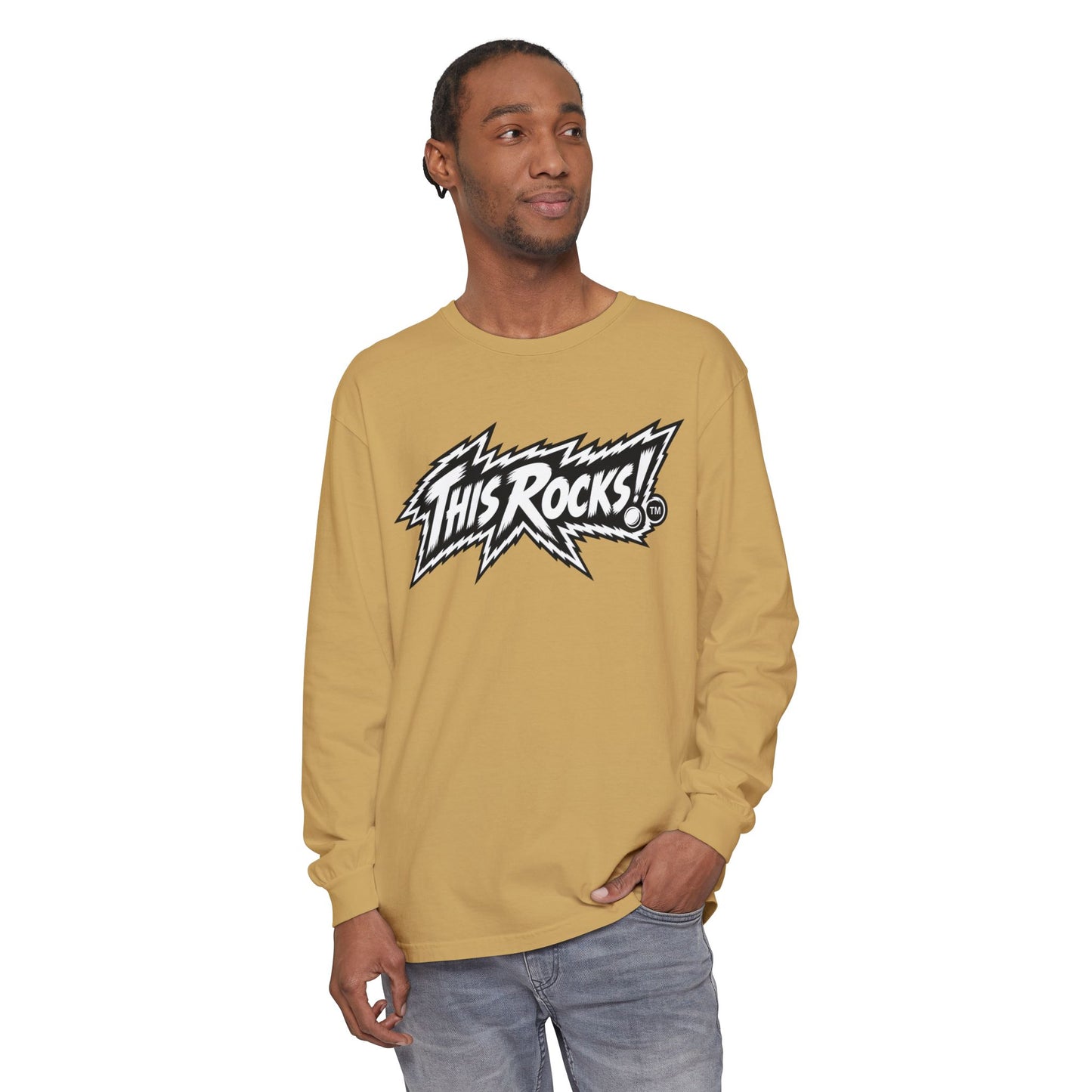THIS ROCKS!™ "White Lightning Logo™" Long Sleeve Tee
