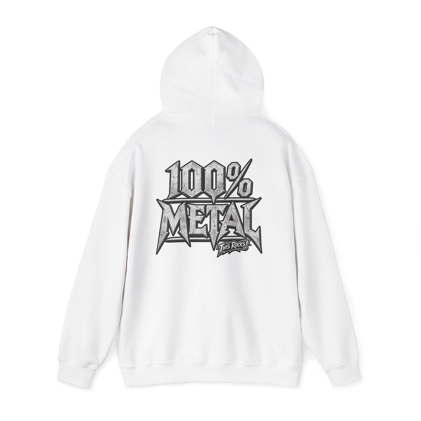 THIS ROCKS!™ "100% Metal"™ Hoodie — Heavy Metal Attitude Logo Pullover