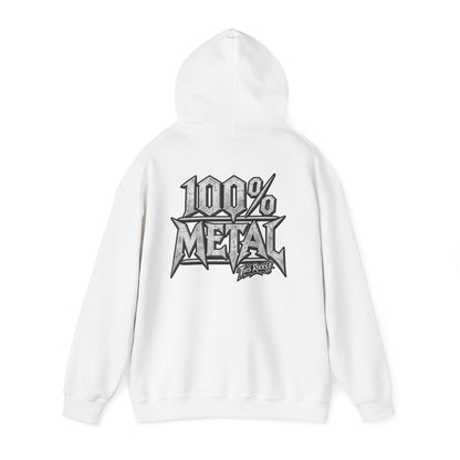 THIS ROCKS!™ "100% Metal"™ Hoodie — Heavy Metal Attitude Logo Pullover