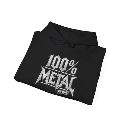 THIS ROCKS!™ "100% Metal"™ Hoodie — Heavy Metal Attitude Logo Pullover