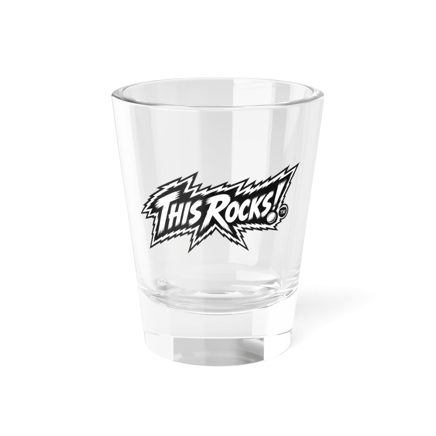 THIS ROCKS!™ "White Lightning Logo™" Shot Glass