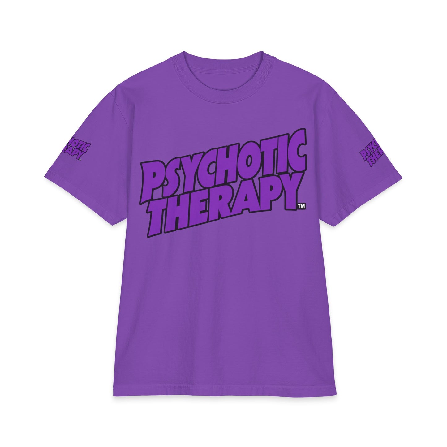 Official PSYCHOTIC THERAPY™ Graphic Tee — Bold Purple Logo Short Sleeve Shirt