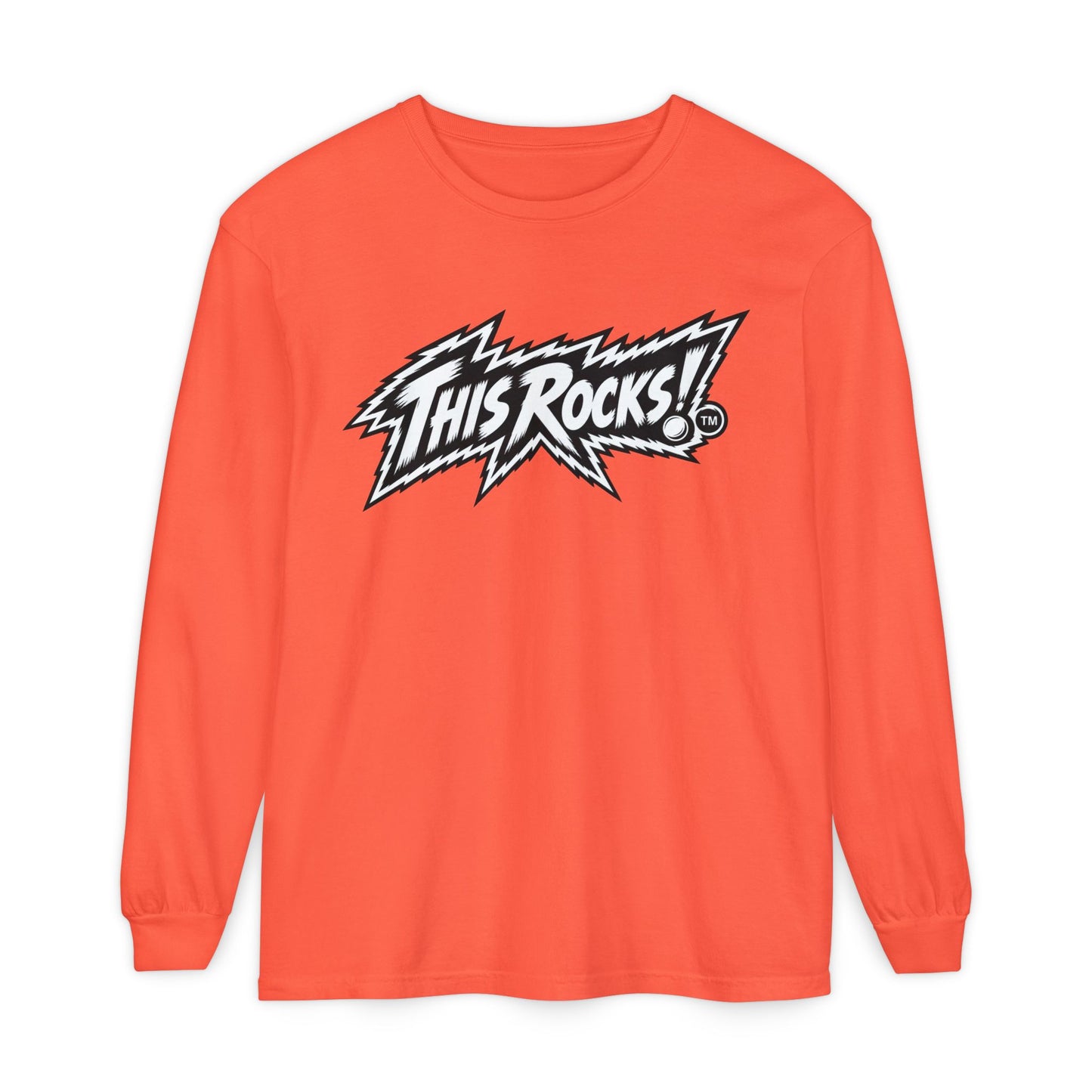 THIS ROCKS!™ "White Lightning Logo™" Long Sleeve Tee