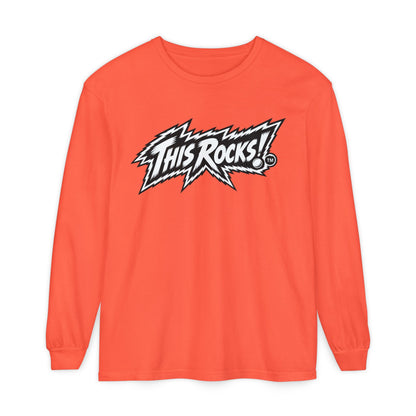 THIS ROCKS!™ "White Lightning Logo™" Long Sleeve Tee