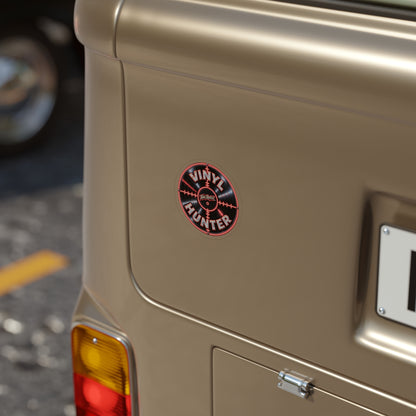 THIS ROCKS!™ "Vinyl Hunter"™ Die-Cut Outdoor Sticker — Transparent Weatherproof Record Target