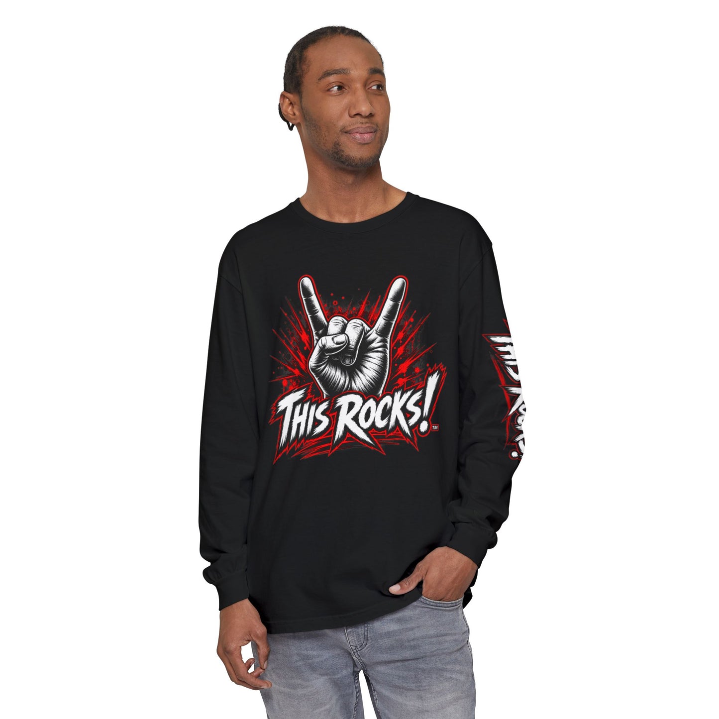 THIS ROCKS!™ "Horns Up Logo"™ Long Sleeve T-Shirt