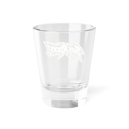 THIS ROCKS!™ "White Lightning Logo™" Shot Glass