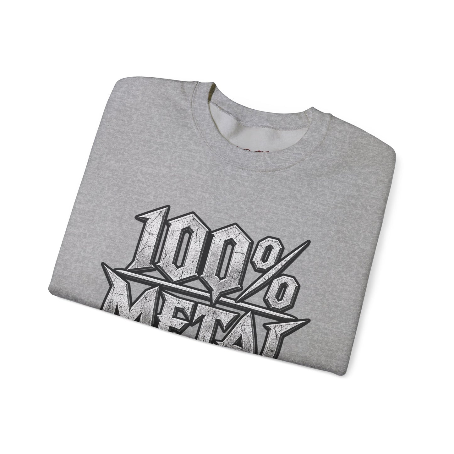 THIS ROCKS!™ "100% Metal"™ Crewneck Sweatshirt — Heavy Metal Band Graphic