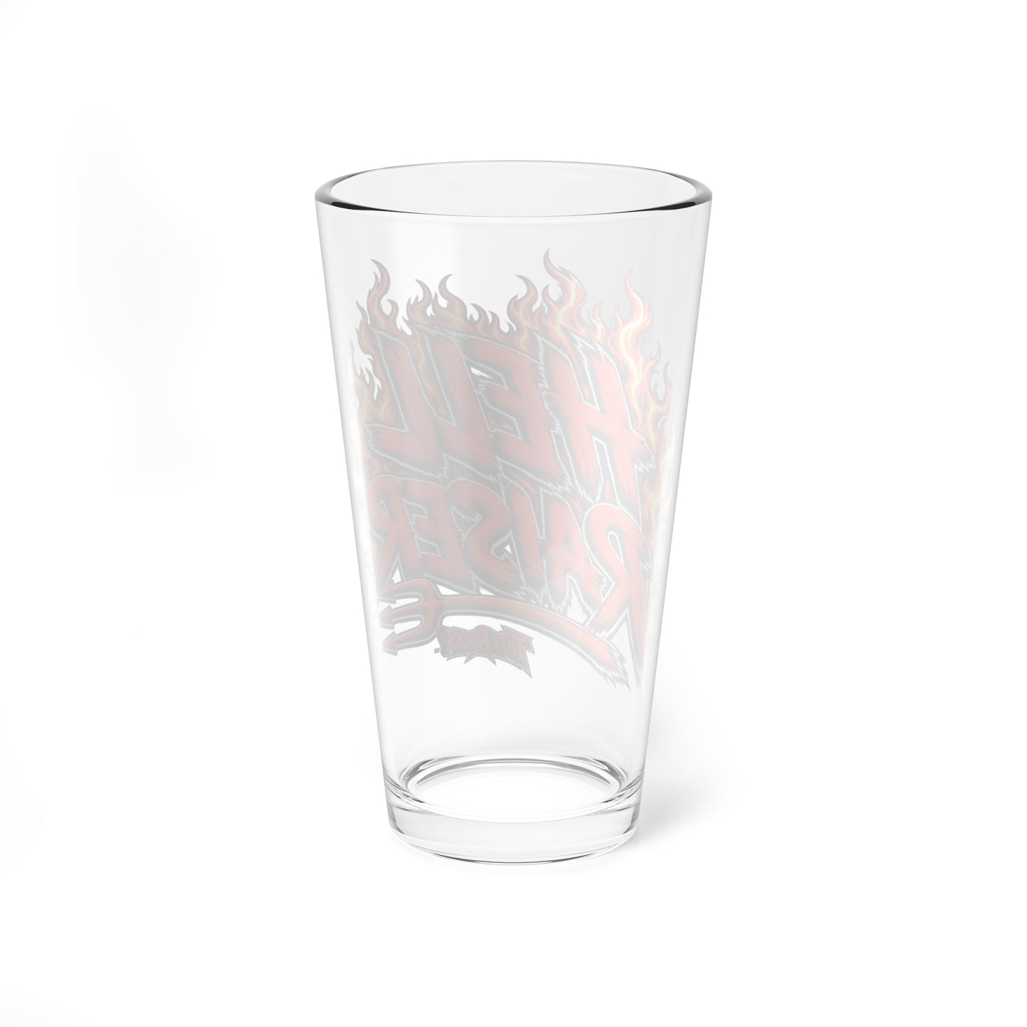 THIS ROCKS!™ "Hell Raiser"™ Pint Glass — 16oz Flaming Graphic Mixing Glass