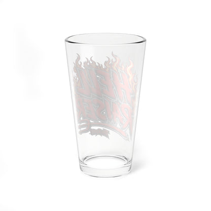 THIS ROCKS!™ "Hell Raiser"™ Pint Glass — 16oz Flaming Graphic Mixing Glass