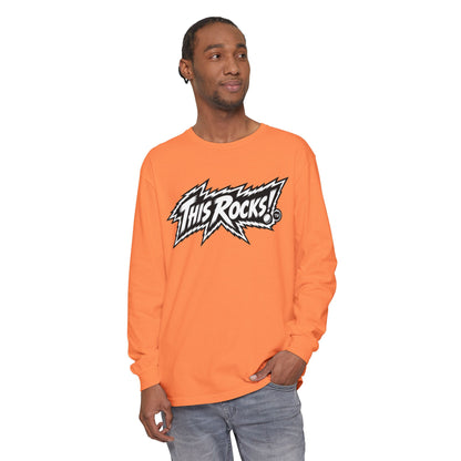 THIS ROCKS!™ "White Lightning Logo™" Long Sleeve Tee