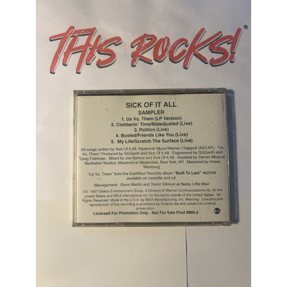 Us Vs Them by Sick Of It All (RARE)